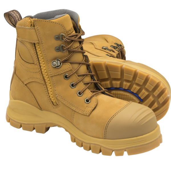 Blundstone 992 Mens Zip Side Lace Up Boot Wheat