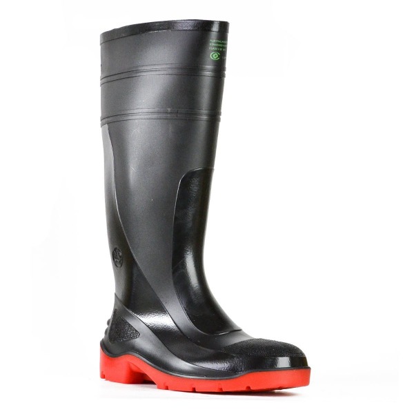 Bata Utility 400mm Gumboot With Safety Toe Black / Red
