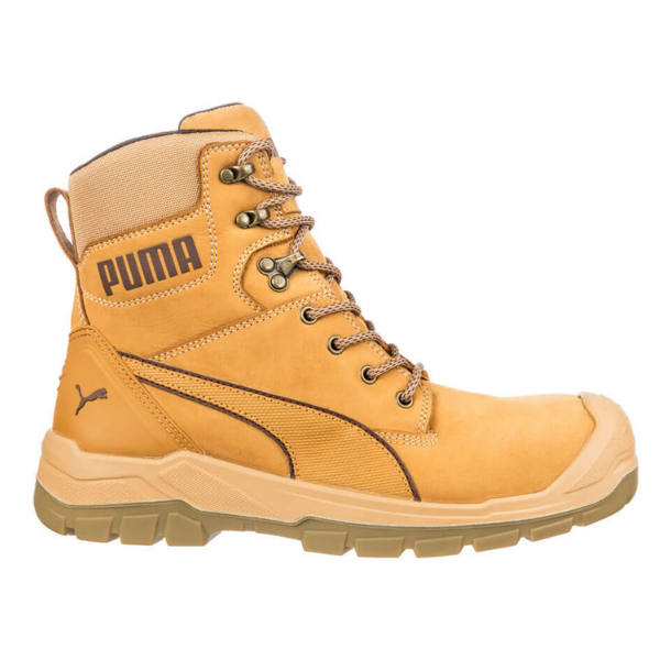Puma Conquest Waterproof Zip Sided Scuff Cap Safety Boot Wheat