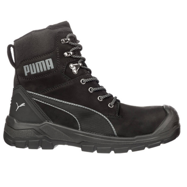 Puma Conquest Waterproof Zip Sided Scuff Cap Safety Boot Black