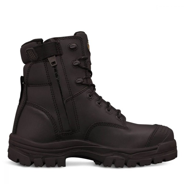 Oliver 150mm Zip Side Lace Up Boot With Composite Toe Black 