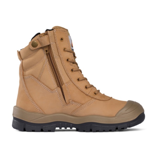 Mongrel Mens Zip Side High Ankle Boot With Scuff Cap Wheat